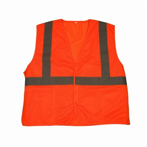 TruForce Solid Mesh Safety Vest, Large, Orange, 1/Each