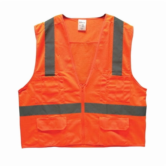 TruForce Surveyor's Safety Vest, Medium, Orange, 1/Each