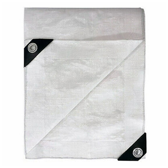 TruGuard 12 Foot by 20 Foot Fire Resistant Construction Tarp, White