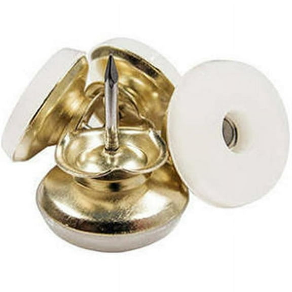 TruGuard F31917TV Furniture Swivel Glide, Nail-On, Gold Brass/Plastic, 1-In. OD, 4-Pk. - Quantity 6