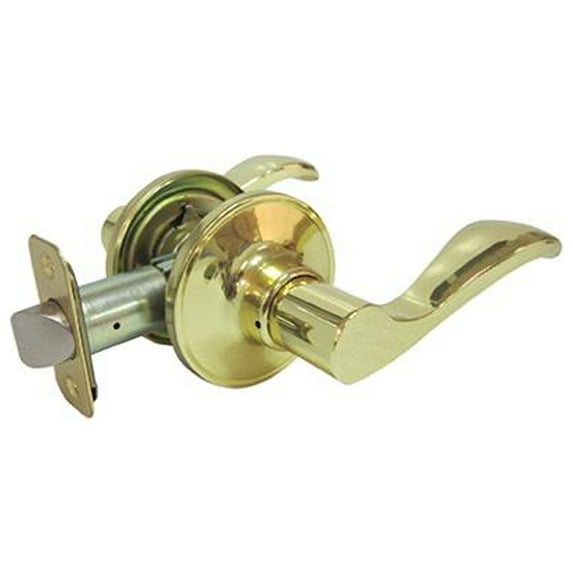 TruGuard LYE703BZ Naples-Style Reversible Lever Passage Lockset, Polished Brass - Quantity 6