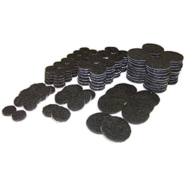 TruGuard Round Heavy Duty Self-Adhesive Felt Pads, Black - Pack of 184