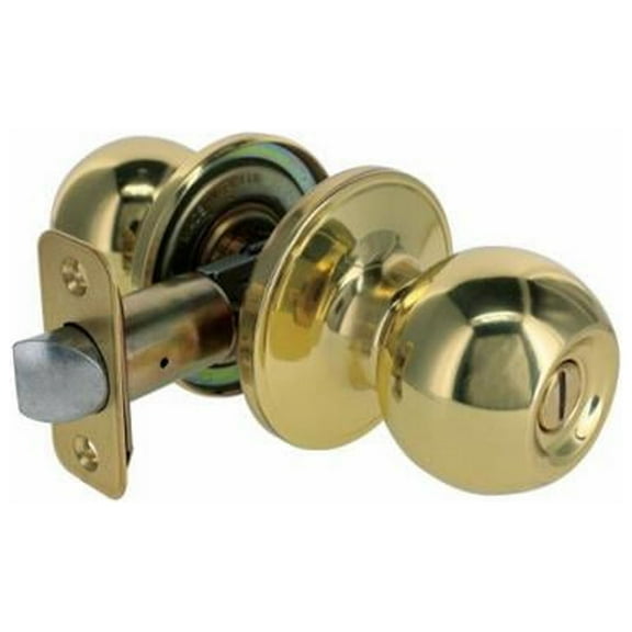 TruGuard T3710B Privacy Lockset, Ball-Knob Style, Polished Brass - Quantity 6