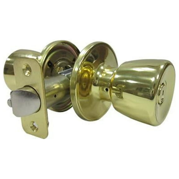 TruGuard TS700B KD Tulip-Style Knob Entry Lockset, Polished Brass - Quantity 6