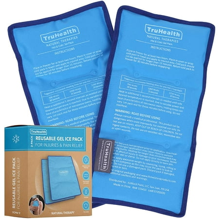 TruHealth | Reusable Gel Ice Pack | For Hot & Cold Muscle Therapy | Large | Pack of 2