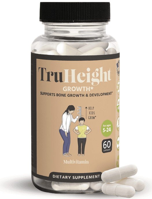 TruHeight Capsules - Grow Taller with Vital Nutrients for Kids, Teens, & Young Adults - Keto with Ashwaganda & Nanometer Calcium - Height Growth