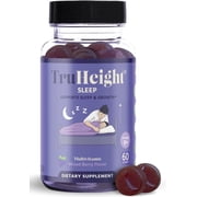 TruHeight Sleep Gummies - Kids & Teen Natural Sleep Aid for Tall & Growing Bodies - Growth Gummies for Night - 1mg Melatonin, Ashwagandha, L-Theanine, Lemon Balm - Mixed Berry Gummy, Taller Ages 4+