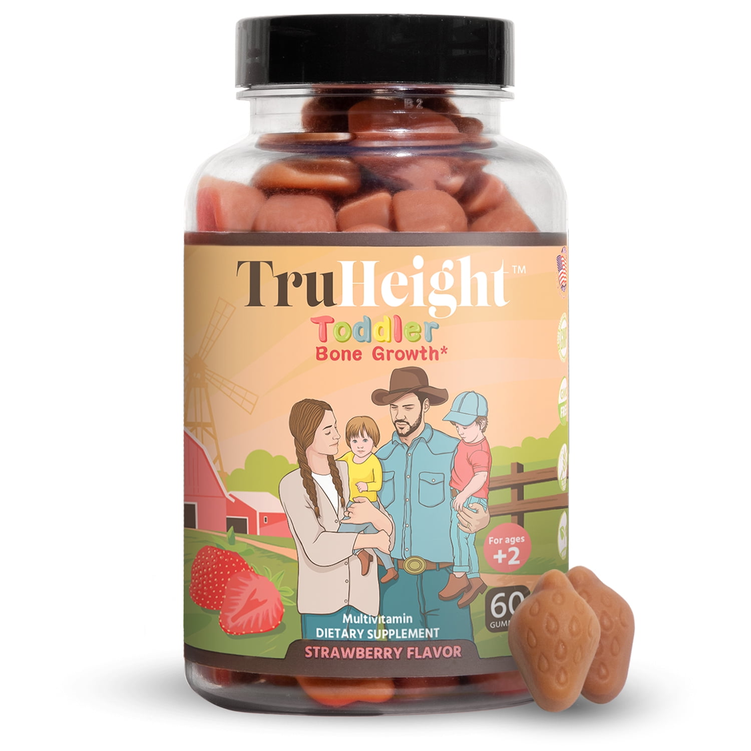 TruHeight Toddler Bone Growth Gummies (Ages 2+) All Natural Toddler