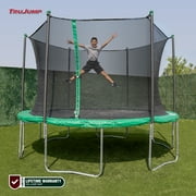 Sportspower TruJump 12' Trampoline with Safety Enclosure & Jump Mat with Lifetime Warranty (Green)