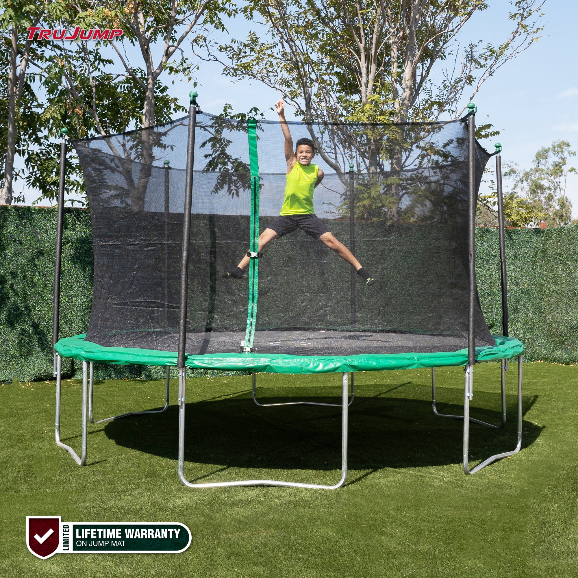 12.4 Feet Weatherproof Jumping Mat for 14 Feet Trampoline with 72 Rings 7  Inch Springs - Costway