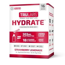 TruLabs Hydrate Strawberry Lemonade, Hydration Electrolyte Powdered Drink Mix, 16 Sticks