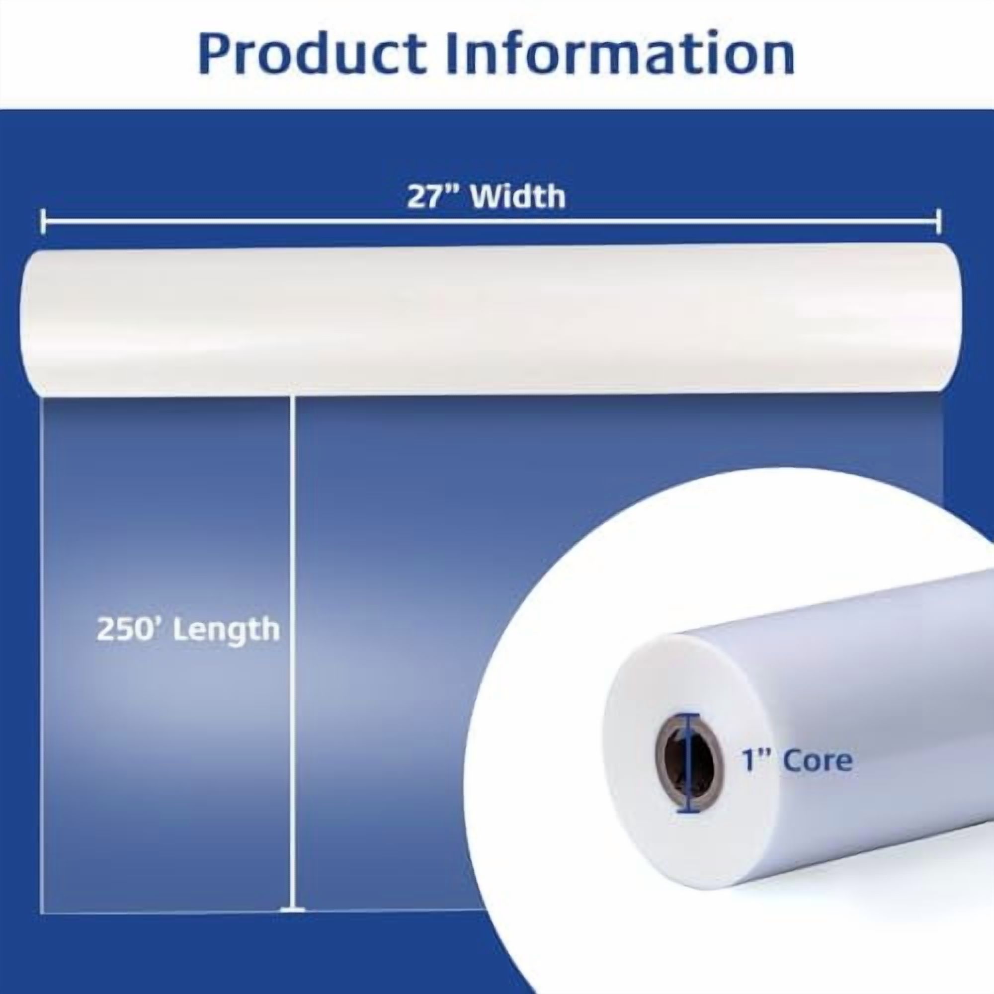 TruLam - 2 Rolls Standard Gloss 3 Mil Clear 27 in. x 250 ft. x 1 in. Core Laminating Film