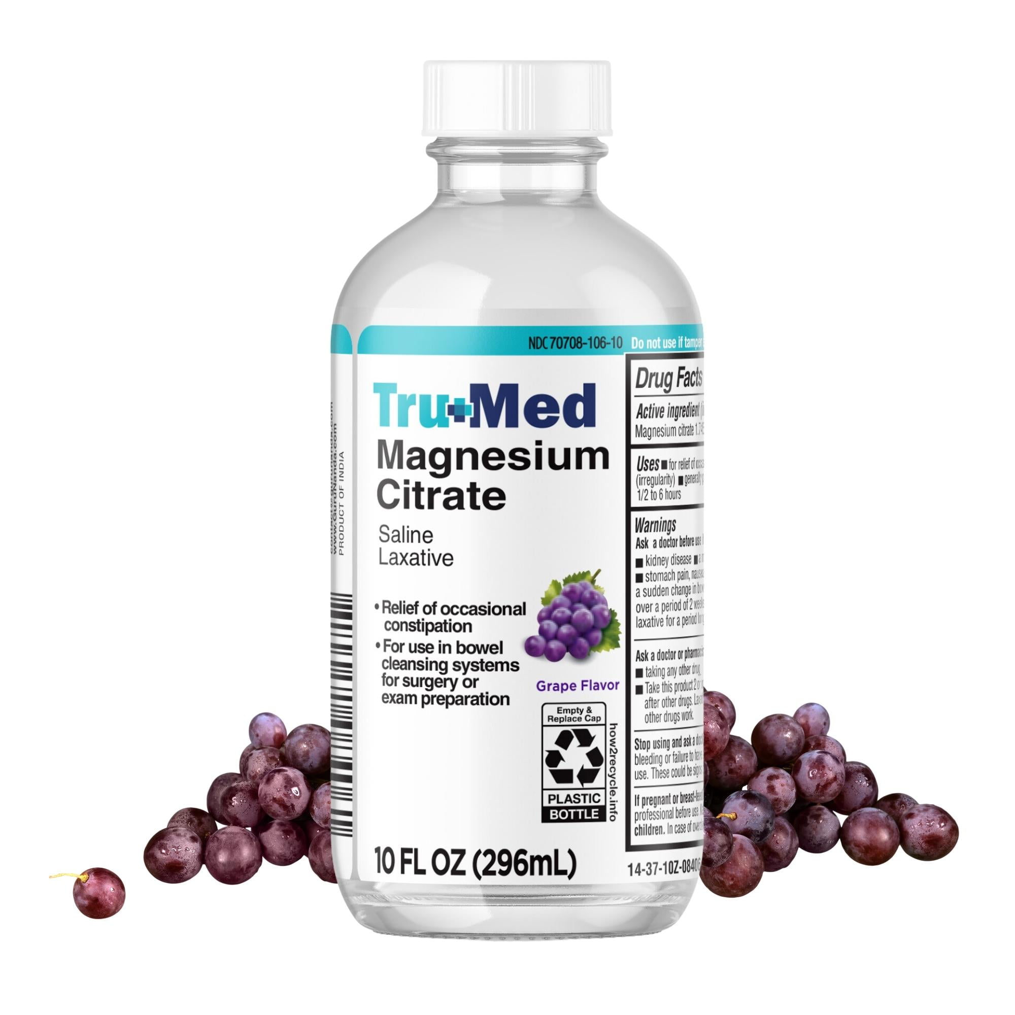 TruMed Magnesium Citrate Saline Laxative Liquid Supplement Supports