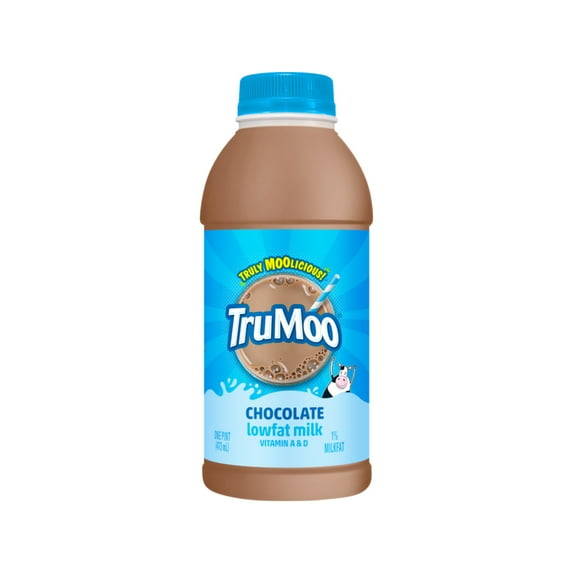 TruMoo Milk 1% Lowfat Chocolate Pint Plastic Bottle