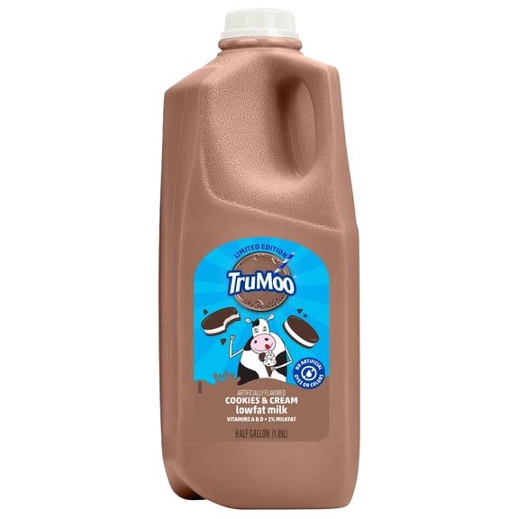 TruMoo Cookies & Cream 1% Lowfat Milk, Half Gallon