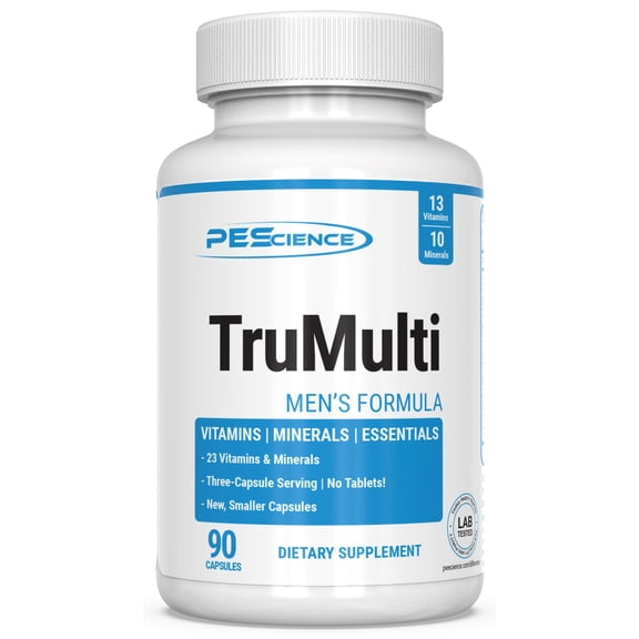 TruMulti Mens Multivitamin 23 Vitamins & Minerals, Iron-Free Formula, 3 Capsules Daily