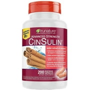 TruNature Advanced Strength Cinsulin Cinnamon, Vitamin D3 Cinnamon 500 Mg, Chromium Picolinate, 400 Mcg, 500 Iu, 200 Capsules by TruNature