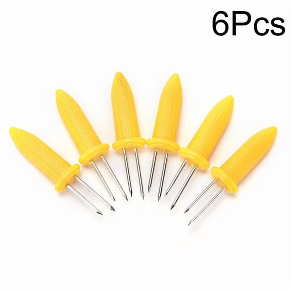 TruPeony 6Pcs Safe Corn On The Cob Holders Skewer Needle Prong Fork Pick For BBQ Barbecue