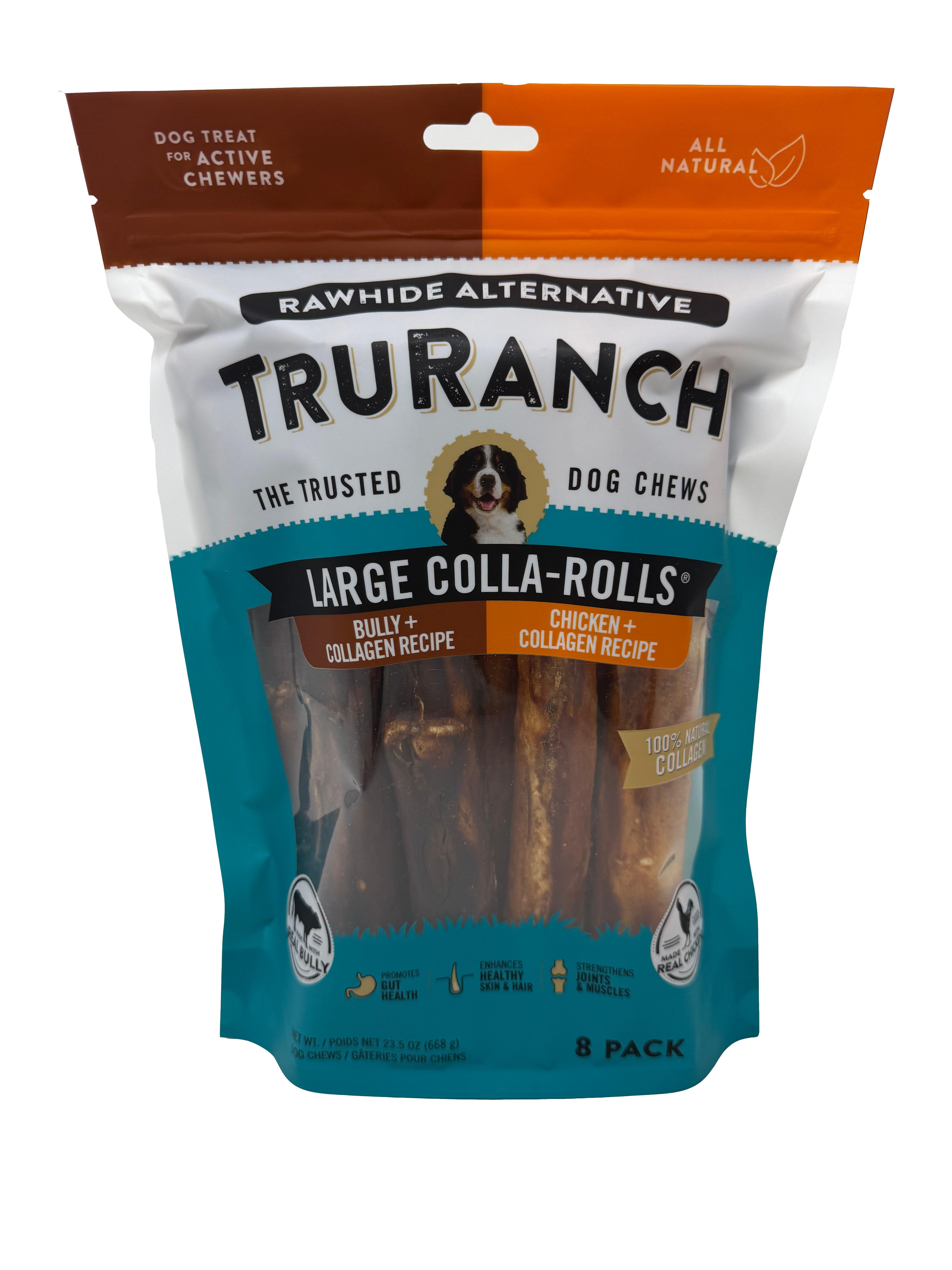 TruRanch Large Collagen Rolls, Chicken & Bully, 8 Count