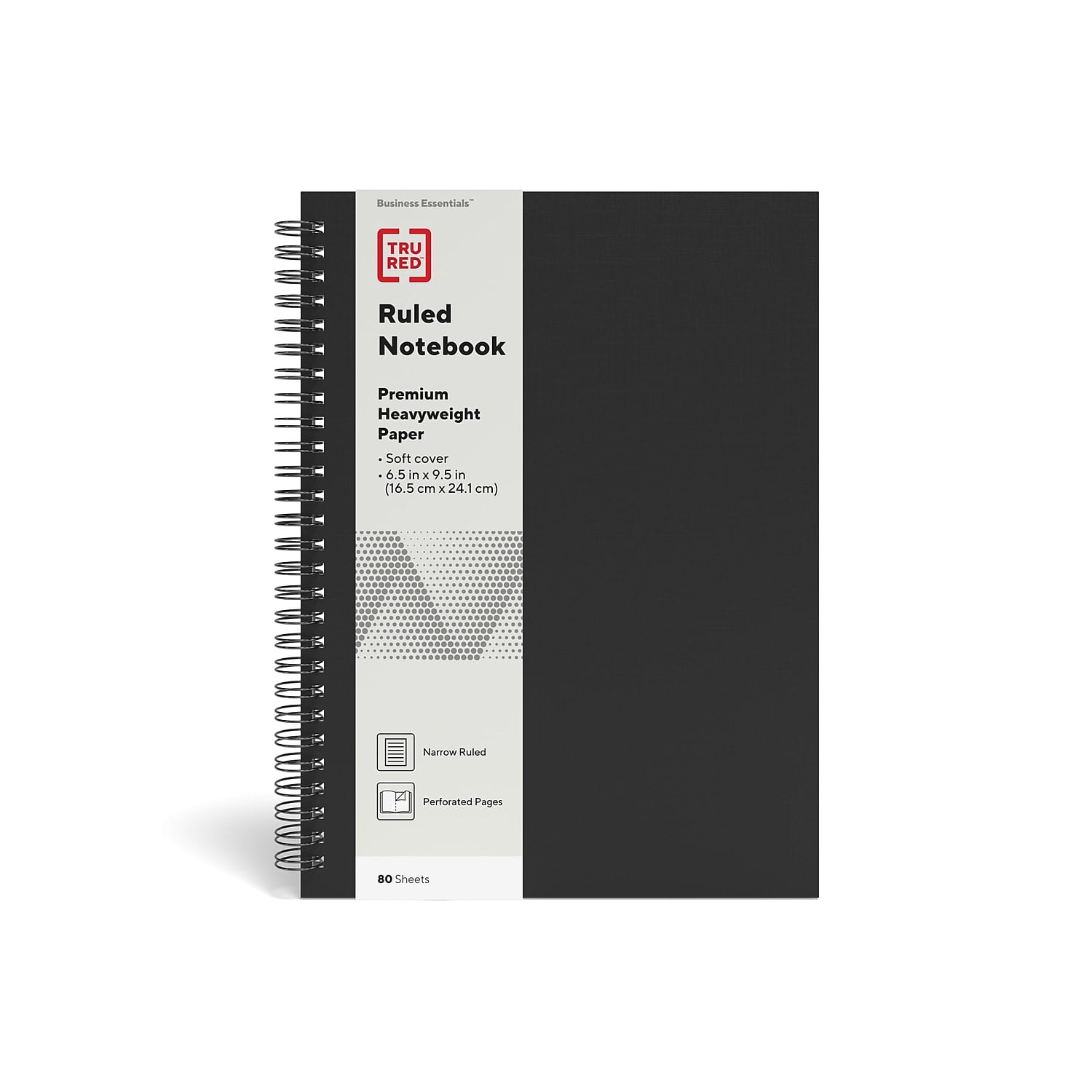 TRU RED Medium Soft Cover Ruled Notebook Blk TR54987 - Walmart.com