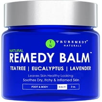TruRemedy Tea Tree Oil Balm - Cream for Athletes Foot, Jock Itch, Ringworm, Eczema, Nail Issues, Rash - Ointment for Dry, Itchy Skin - Foot & Body Balm with Lavender & Eucalyptus - 2 Oz