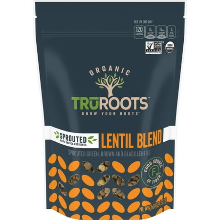 TruRoots Organic Sprouted Lentil Blend, 8 Ounces, Certified USDA Organic, Non-GMO Project Verified