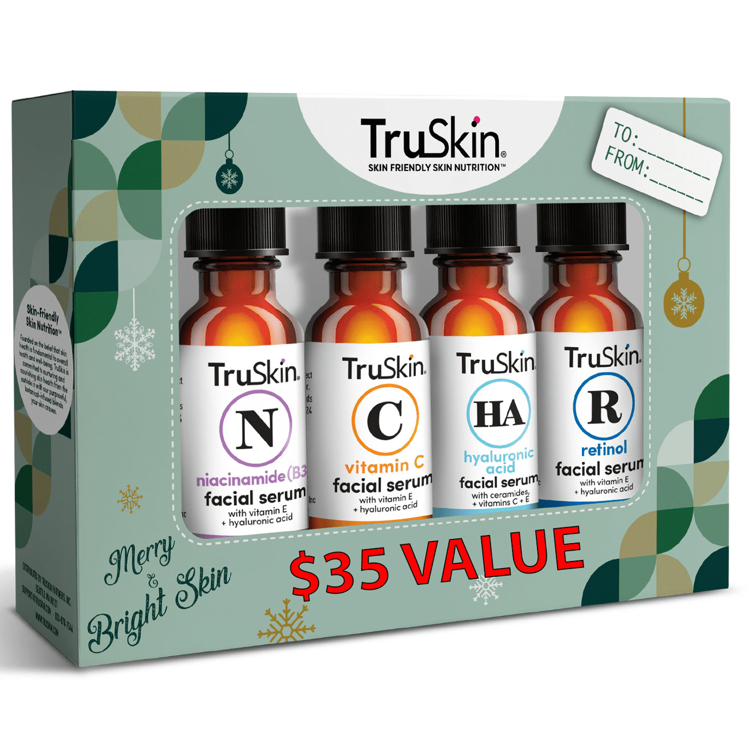 TruSkin Face Serum 4 Piece Holiday Kit Variety Pack