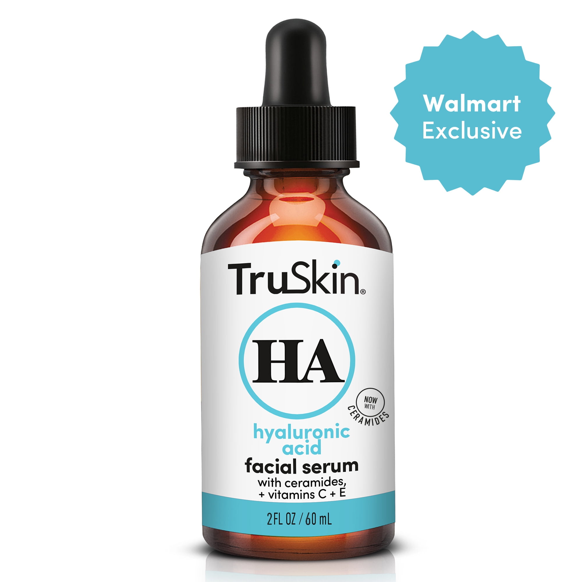 TruSkin Hyaluronic Acid Face Serum, Dual-Action Hydration with Ceramides & Aloe, 2 fl oz