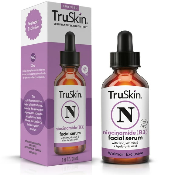TruSkin Niacinamide Serum for Face with Zinc and Hyaluronic Acid, Clarifying and Brightening for Dull Skin, All Skin Types, 1 fl oz