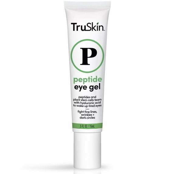 TruSkin Peptide Eye Gel – Under Eye Care with Peptides, Plant Stem Cells, Hyaluronic Acid – Improve Look of Dark Circles & Lines, 0.5 fl oz
