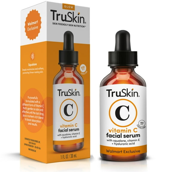 TruSkin Vitamin C Facial Serum, Anti-Aging Blend for Brighter-Looking Skin with Soothing Squalane, 1 fl oz