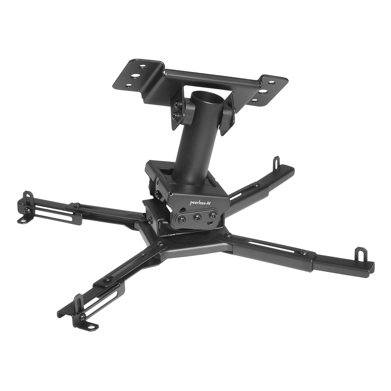 TruVue+ by Peerless-AV Adjustable Universal Projector Mount for Flat or Angled Ceilings, 5.1-In. to 18.5-In. Mounting Pattern, Holds up to 99 Lbs. RRG-UNVTruVue
