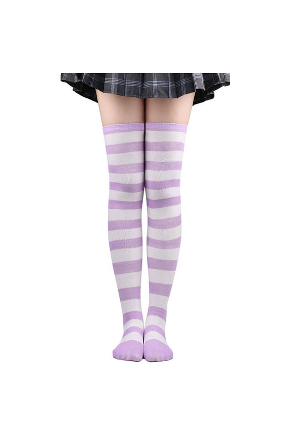 Striped Socks Striped Stockings for Women Black and White Striped Tights Bamboo Socks Compression Socks Compression Stockings Pantyhose Purple One Size Purple One Size