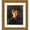thumbnail image 1 of Trubner, Wilhelm 12x14 Gold Ornate Wood Framed with Double Matting Museum Art Print Titled - Self Portrait With Winking Eye, 1 of 4