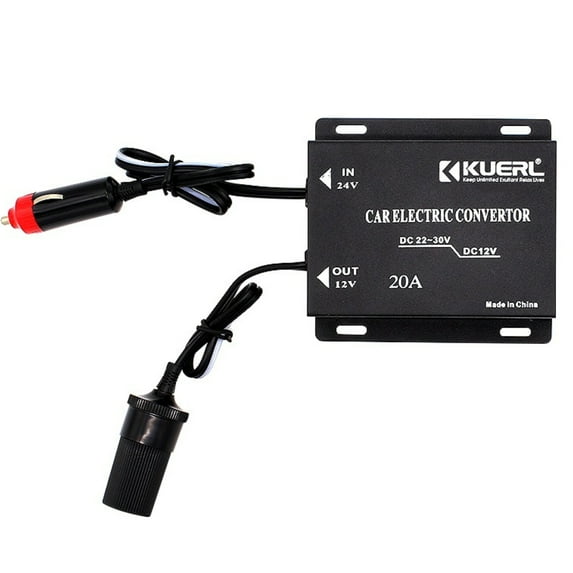 Truck 24V DC to Car 12V DC Cigarette Lighter Buck Converter Power Adapter