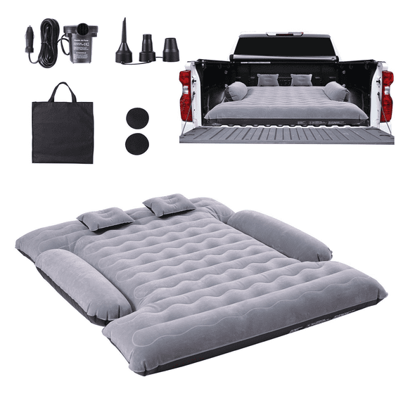 Truck Bed Air Mattress 6-6.5ft, Full Size, with 12V Pump & Pillows