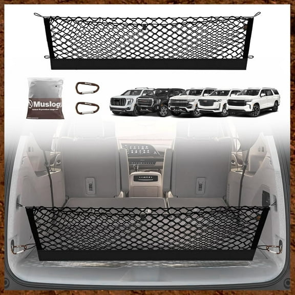 Truck Bed Cargo Net Compatible with Pickup Truck Bed Organizer Stretchable 4'x4' to 7'x7' High Elastic Heavy Duty Upgraded Reinforced Storage Net with 10 Metal Carabiners (Single Layer)