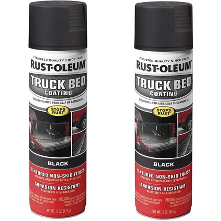 Rust-Oleum 2-pack Truck Bed Coating Spray Paint, 2 Pack, Black, 2 Count — Interior & Exterior Use, Professional Finish