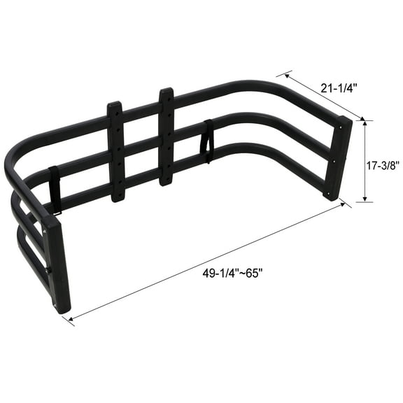 Truck Bed Extender, Aluminum Retractable Tailgate Extender,49.25"-65" Adjustable Length,Black,