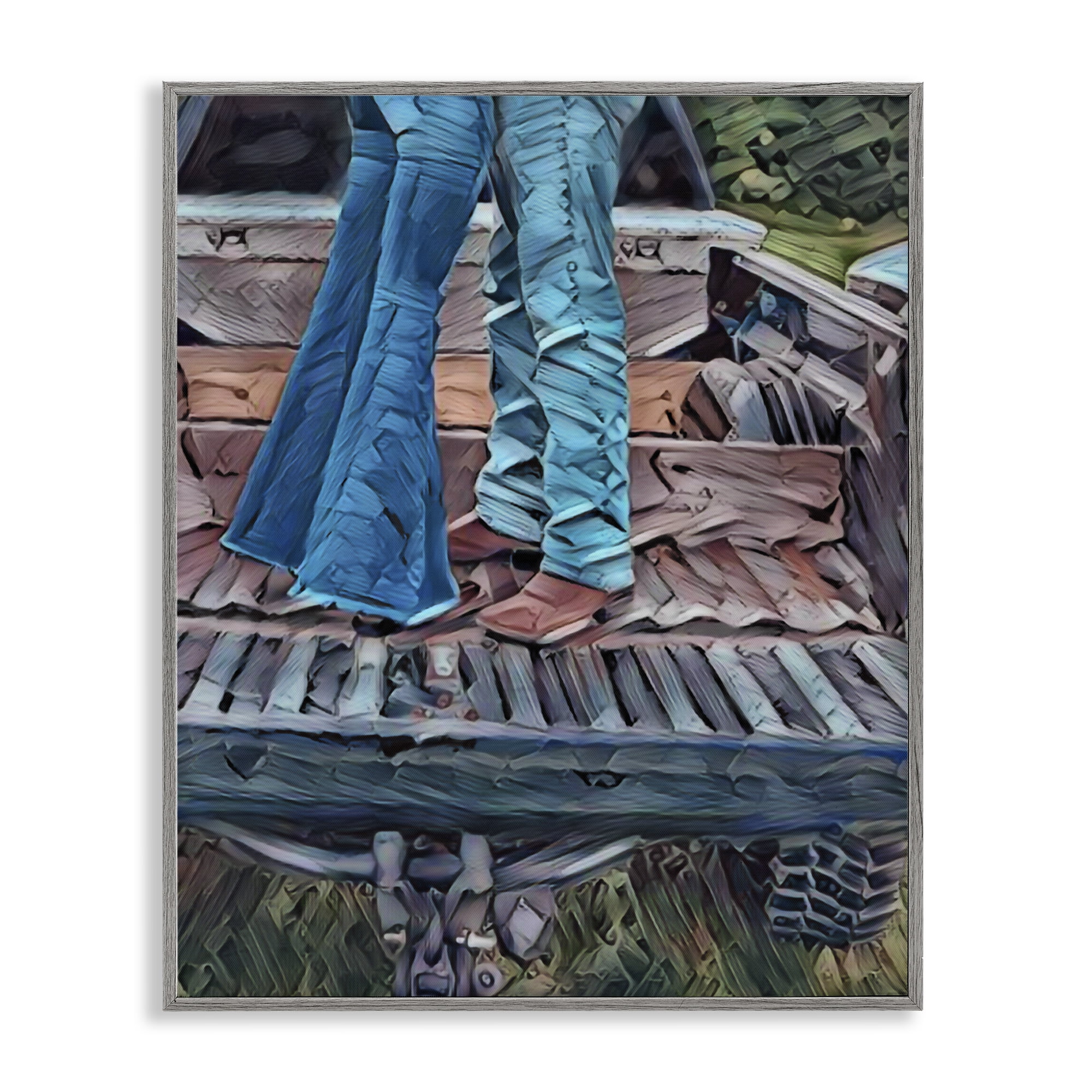 Truck Bed Kisses Gray Framed Giclee Art, design by Jesse Keith