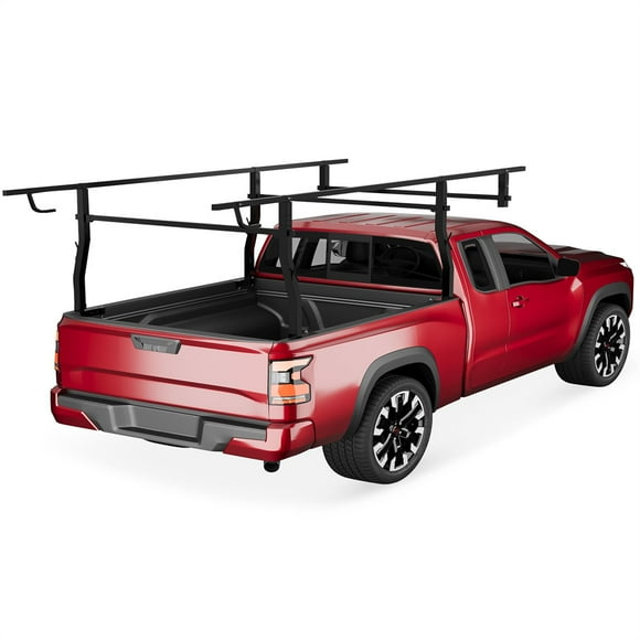 Truck Bed Ladder Rack, Non-Drilling, 1000 LBS Load Capacity, Fit Most Truck Bed Ranging from 49" to 65" Wide, Extendable Heavy Duty Steel Cargo Rack for Kayak, Surfboard, Lumber, Ladder