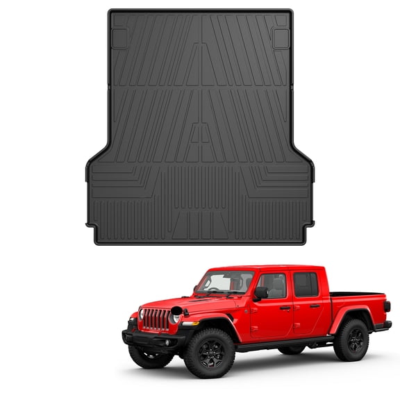 Truck Bed Mat Compatible with RAM 1500 Limited Crew Cab 2019-2024 Custom Fit All Weather TPE Heavy Duty Cargo Liner Non-Slip, Waterproof