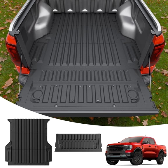 Bomely Truck Bed Mat For 2024 2025 2026 Ford Ranger 5FT Tailgate Protector Cargo Mat Truck Bed Liner for 2025 Ranger Accessories