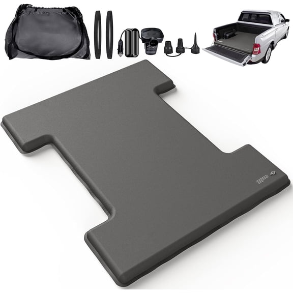 Truck Bed Mattress for 6.5-6.8Ft, Self-Inflating Mat Full-Size Short Trucks Bed for Outdoor Camping, Pickup Tent Accessories 12V Air Pump, Carry Bag, for Silverado, RAM, F Series, Sierra, Titan