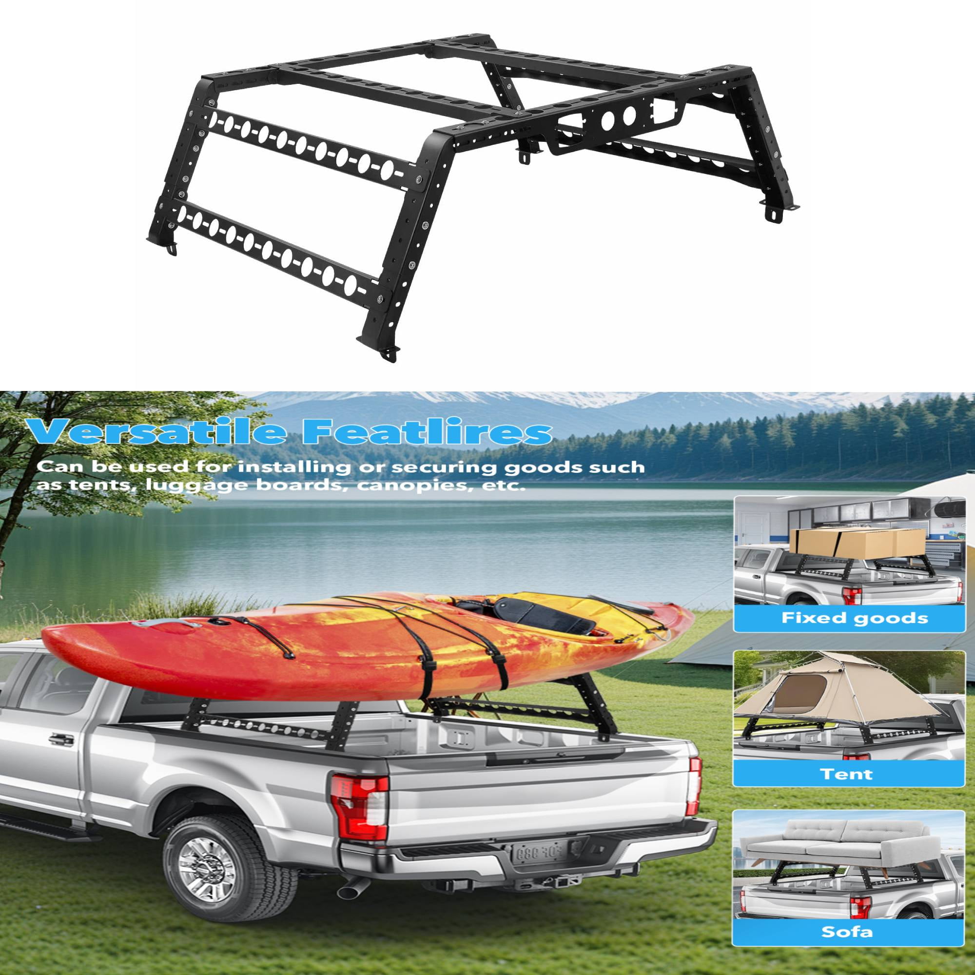 Truck Bed Rack, 1 Set Adjustable Bed Racks for Roof Top Tent - Walmart.com
