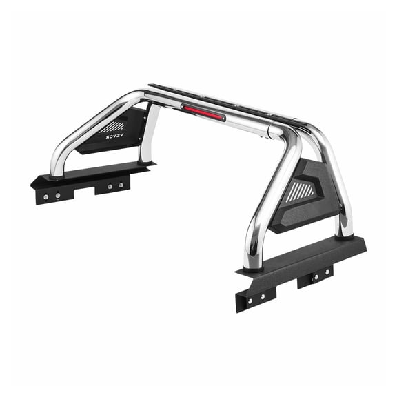 Truck Bed Roll Bar, Universal Adjustable Sport Bar for Pickup Trucks, LED Brake Light, Steel Roll Bar No Rack Included