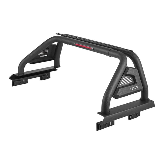 Truck Bed Roll Bar, Universal Pickup Sport Adjustable Bar Chase Rack Compatible with Mid-Size Truck, Carbon Steel Construction with LED Brake Light, No Rack Included