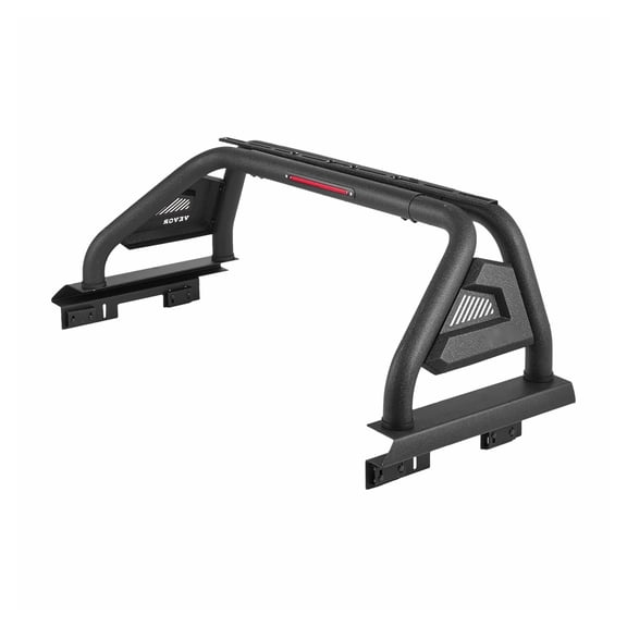 Truck Bed Roll Bar, Universal Pickup Sport Bar for Mid-Size Trucks, Carbon Steel with LED Brake Light, Adjustable 54-60 Inch, Secure Cargo