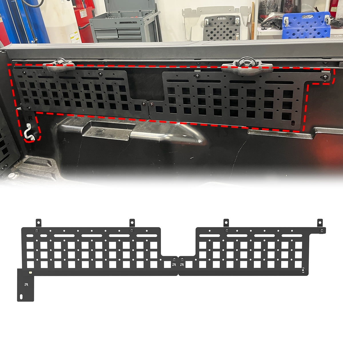 Truck Bed Side Molle Panel Fit for 2024-2025 Toyota Tacoma 5' Bed,High-Quality Carbon Steel Material,Right Side