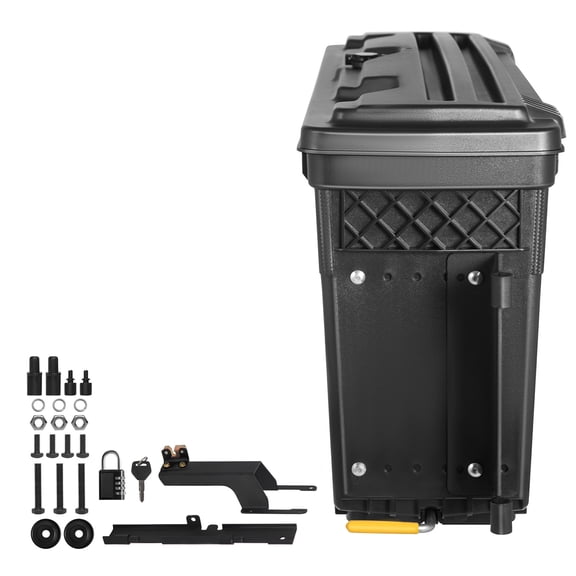 Truck Bed Storage Box, Lockable with Password Padlock, 6.6 Gal/25 L ABS Wheel Well Tool Box, Waterproof and Durable, Compatible with Ford F-150 2015-2021, Passenger Side
